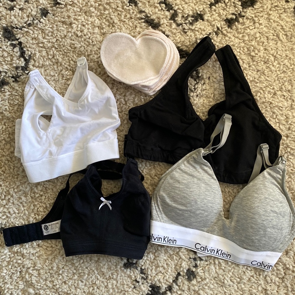 Bundle of nursing bras and pads